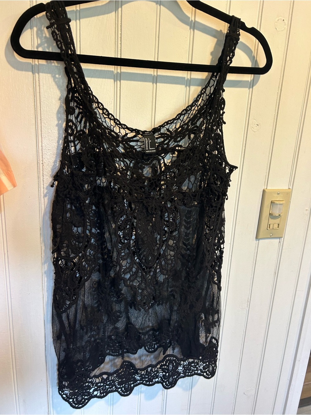 Forever 21 Black Crochet Lace Camisole Tank